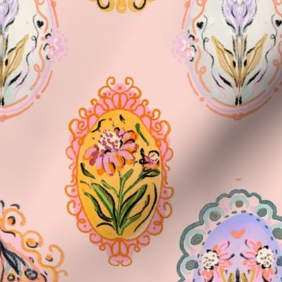 Enchanting Victorian Floral Frame: A Burst of Color and Elegance
