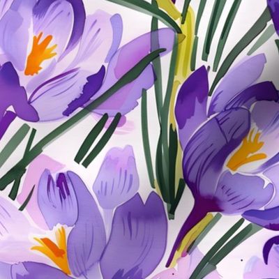 Watercolor Crocuses 