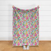 Bigger Funky Floral Paisley Dainty Pink Yellow Blue Flowers