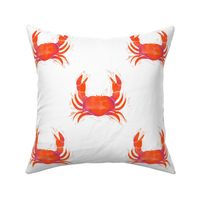 L crabs orangey red and white block print style crustaceancore 