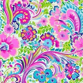 Smaller Funky Floral Paisley