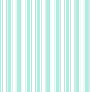Extra Small Foam green (mint green) Ticking stripe - mint and white - classic upholstery fabric farmhouse shabby chic french country cottage cottagecore beach coastal ticking linen