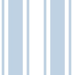 Extra Large Fog light blue Ticking stripe - blue and white - classic upholstery fabric farmhouse shabby chic french country cottage cottagecore beach coastal ticking linen