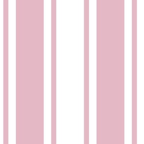 Extra Large Light mauve Ticking stripe - pink and white - classic upholstery fabric farmhouse shabby chic french country cottage cottagecore girly girl nursery preppy nursery classic nursery