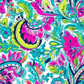 Bigger Funky Floral Paisley Abstract