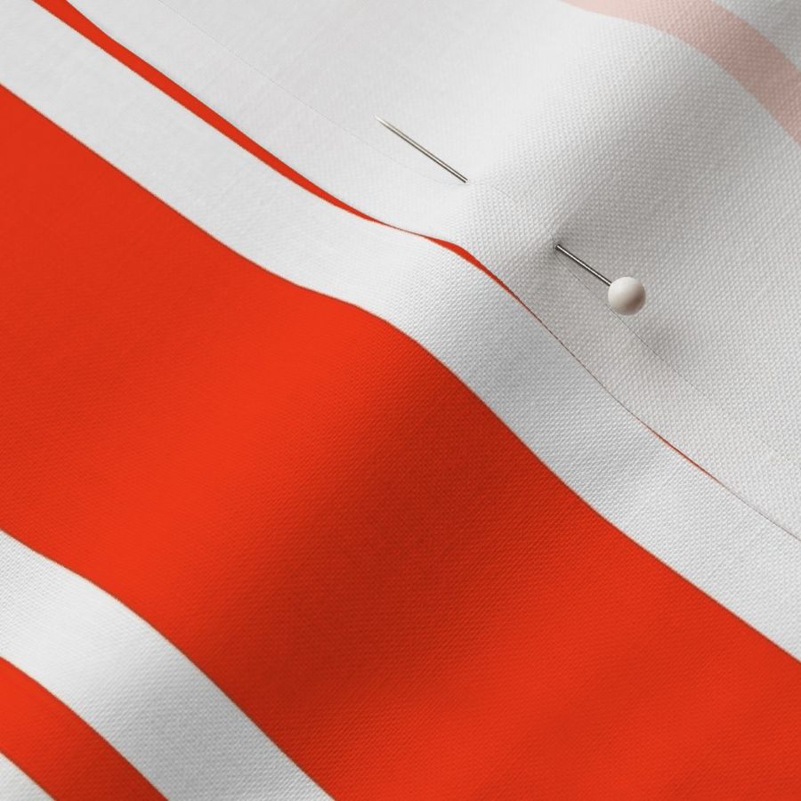 Large Orange red Ticking stripe - red and white - classic upholstery fabric farmhouse shabby chic french country cottage cottagecore beach coastal ticking linen