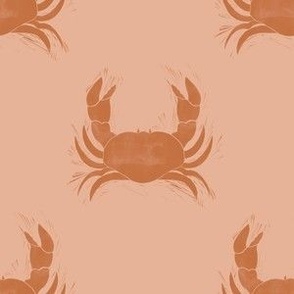 M crabs neutral beige brown block print style crustaceancore ocean beach