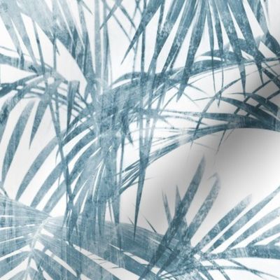 Blue Palm Leaves Wallpaper Print