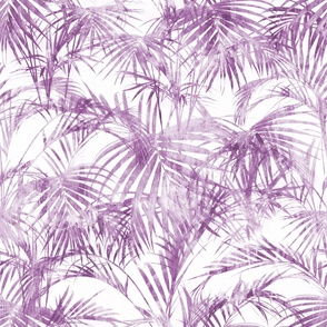 Purple Palm Leaves Wallpaper Print