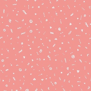 Solid salmon pink with deco