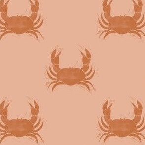 S crabs neutral beige brown earthy tones block print style crustaceancore ocean beach