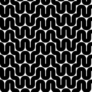 Retro Geometric Waves: Bold Modern Arched Lines in Black and White | Small Scale