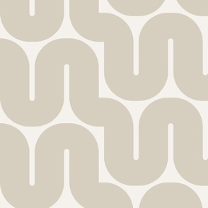 Retro Geometric Waves: Bold Modern Arched Lines in Light Tan and Warm Beige | Large Scale