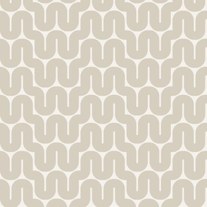 Retro Geometric Waves: Bold Modern Arched Lines in Light Tan and Warm Beige | Small Scale