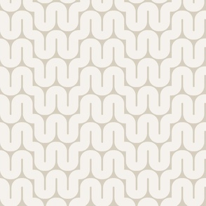 Retro Geometric Waves: Bold Modern Arched Lines in Warm Beige and Light Tan | Small Scale