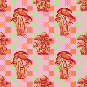 Playful And Quirky Mushroom Pattern, Vintage Mushrooms