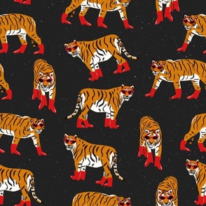 Retro Tiger Fashionista Pattern