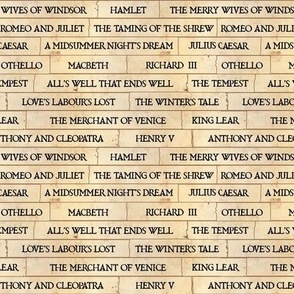 Small Shakespeare Play Titles Ripped Edge Old Paper