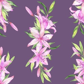 Watercolor lilies