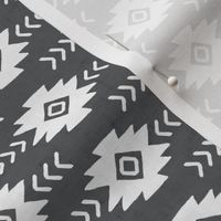 Boho Mudcloth  Southwestern Geometric in Rustic Black (Small)