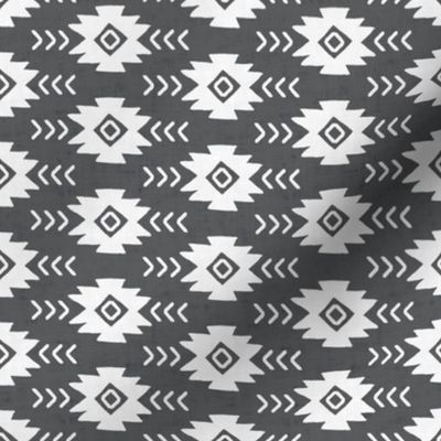 Boho Mudcloth  Southwestern Geometric in Rustic Black (Small)