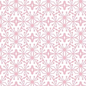 White and Light Pink Abstract Line Art - Mini