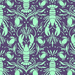 Coastal Crustaceans Turquoise _ Purple Large