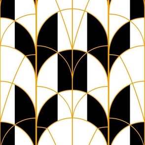 Art Deco Glamour Arches in Black, White and Gold