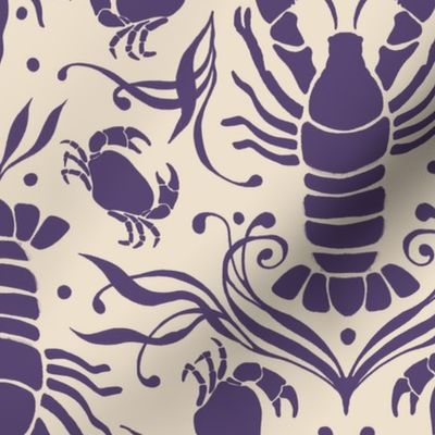 Coastal Crustaceans Purple & Sand Large