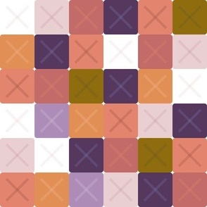Colorful cubes with crosses in geometric design - bright colors