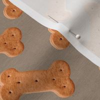 Dog Treat Pattern Dog Bone Pattern - Tan - Faux Linen Texture