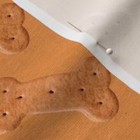 Dog Treat Pattern Dog Bone Pattern - Orange - Faux Linen Texture