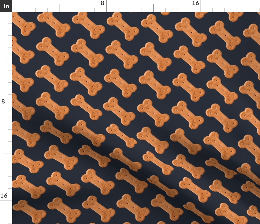 Dog Treat Pattern Dog Bone Pattern - Navy Blue