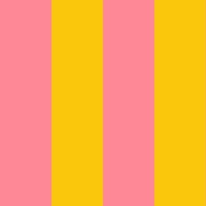 Bold-retro-1960s-1970s-yellow-dopamine-decor-vertical-stripes-on-a-vintage-soft-pink---XL-jumbo