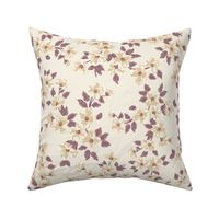 dogwood sprays - beige and ivory with purple leaves - large scale