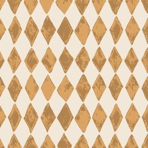 (Small) Diamond Circus Checker Textured - Clay Earth Brown on Off White