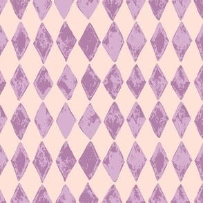 (Small) Diamond Circus Checker Textured  - Lavender Purple and Ballet Pink