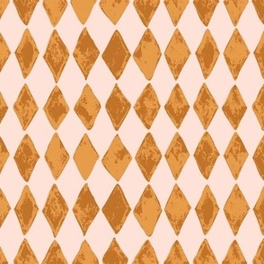 (Small) Diamond Circus Checker Textured  - Copper Brown on Ballerina Pink