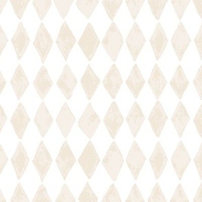 (Small) Diamond Circus Checker Textured - Linen Off-White on White