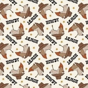 (small scale) Western Dog - Cowboy Howdy Hound - cream - LAD24