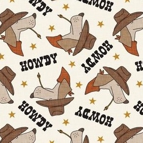 Western Dog - Cowboy Howdy Hound - cream - LAD24