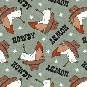 Western Dog - Cowboy Howdy Hound - sage - LAD24