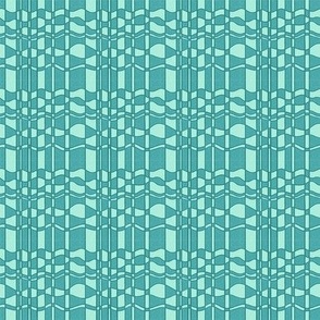 Checker Waves Tile BLUE TEAL Mini