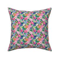 Preppy, vibrant and bold summer florals 4 inches version