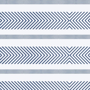 Navy Blue Horizontal Chevron Stripes in Large Scale