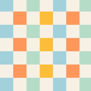 M _ Multicolor Colorful Happy Checkerboard Checkers