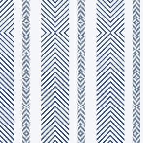 Navy Blue Vertical Chevron Stripes in Large Scale