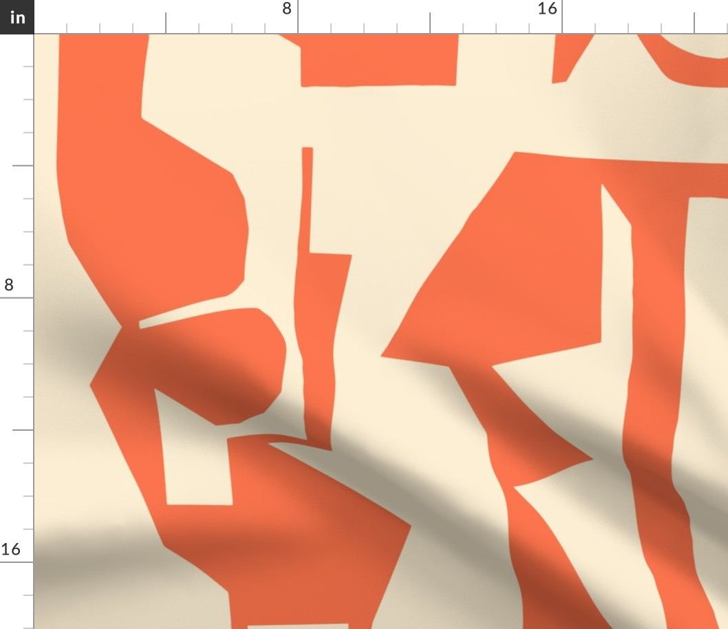 [LARGE] AbstractVermilion Orange Collage 