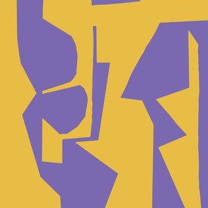 [LARGE] Abstract Purple and Yellow Mustard Collage 