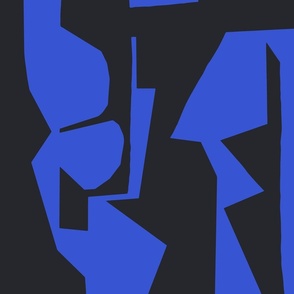 [LARGE] Abstract Cobalt Blue Collage 
